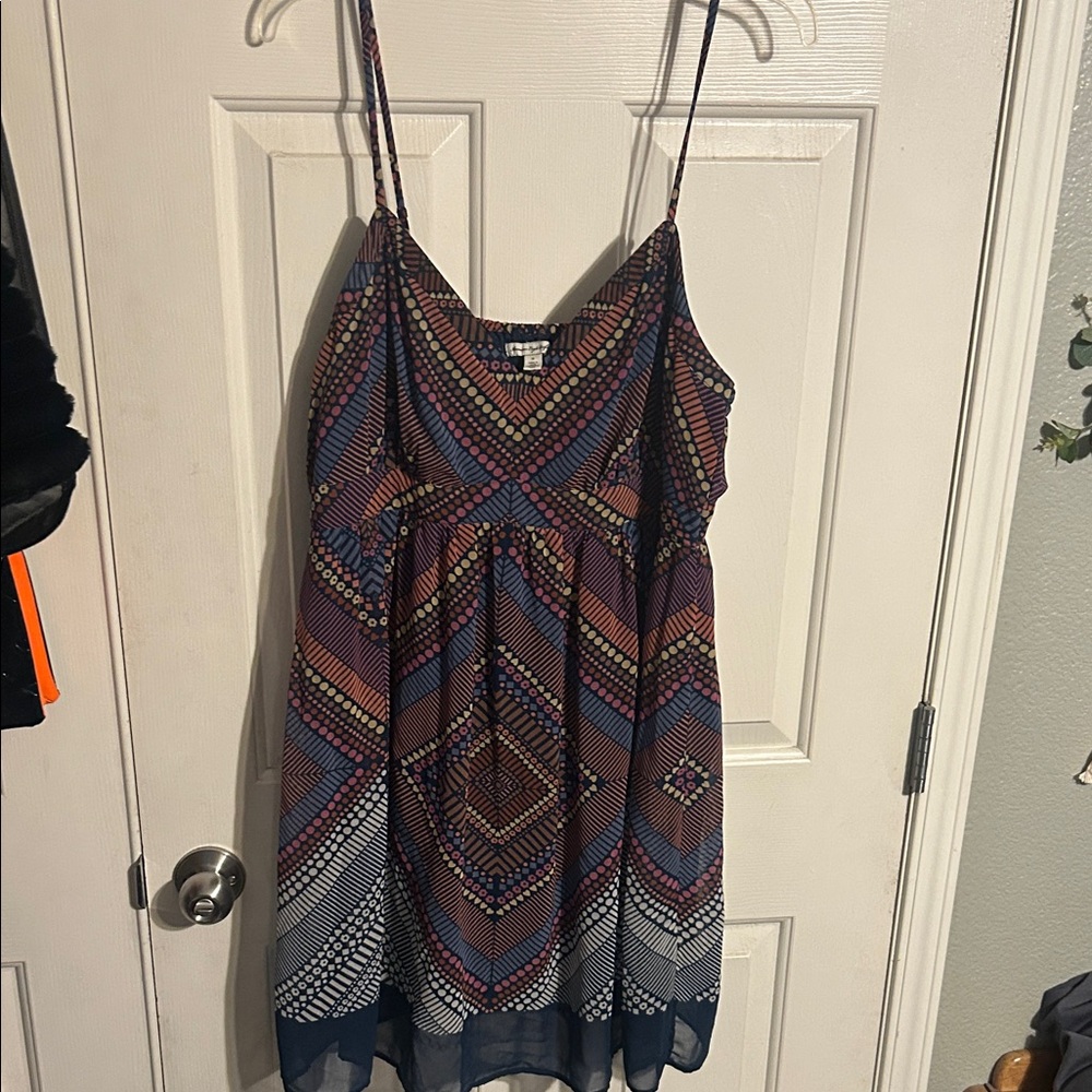 American eagle outfitters Sleeveless Geometric Print Summer Dress - Purple/Multi